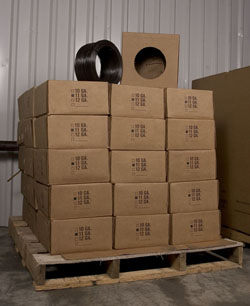 Skids of 50 lb. and 100 lb. boxes of wire